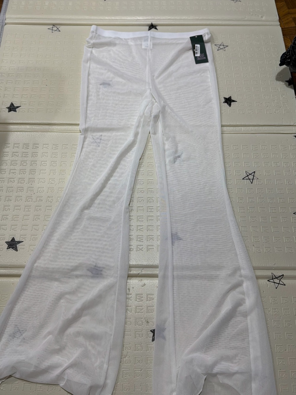 Able White Sheer Mesh Swim Coverup Pants